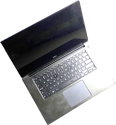 the machine: a gtx-1050-era dell laptop, lid open